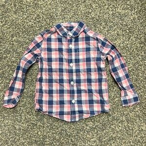 Pink and Blue Checkered Dress Shirt